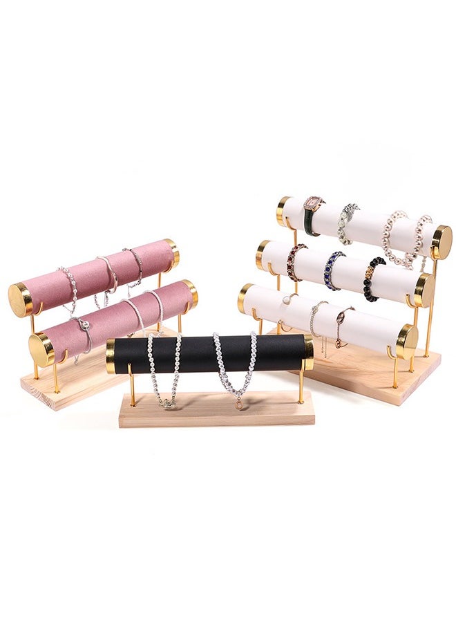 3 Tier Bracelet Rack,Beige Velvet Material,Jewelry Organizer and Display Rack,Detachable Bracelet Display Rack,Suitable for Organizing Watches/Bracelets/Necklaces
