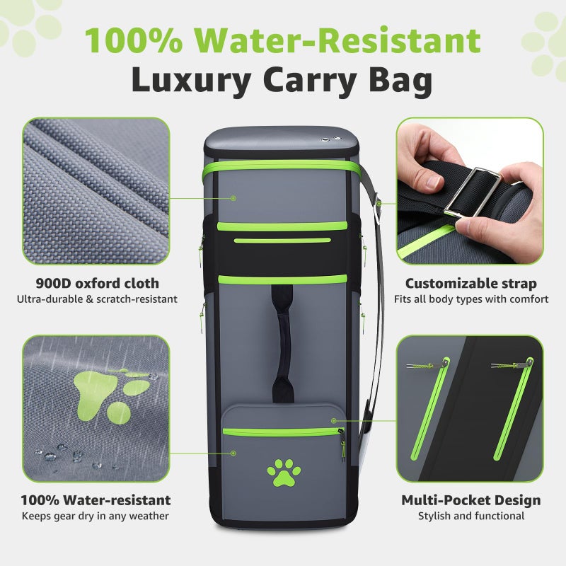 Loobani Foldable Dog Playpen Indoor: 1 Min Setup No Tools, Heavy Duty 690D Oxford Fabric & Reinforced Steel/Iron Frame, Portable Puppy Playpen with Rugged Carry Bag for Home &Travel-43.3"x43.3"x26.77" - Image 5