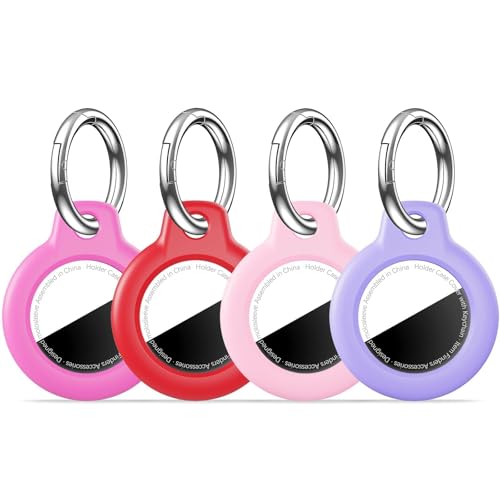 MOLOSLEEVE [4 Pack Case for AirTag 2nd Gen (2026) & 1st Gen, Holder Anti-Scratch Protective Cover for Air Tags, Men's Women's Keyrings & Keychains for Keys, Luggage, Pink Multicolor - Image 1