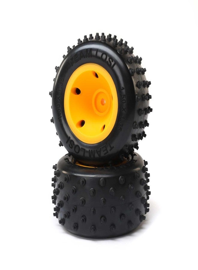 Losi 6 Row Rear Tires Mounted Orange2 Mini JRXT LOS41031 RC Tire