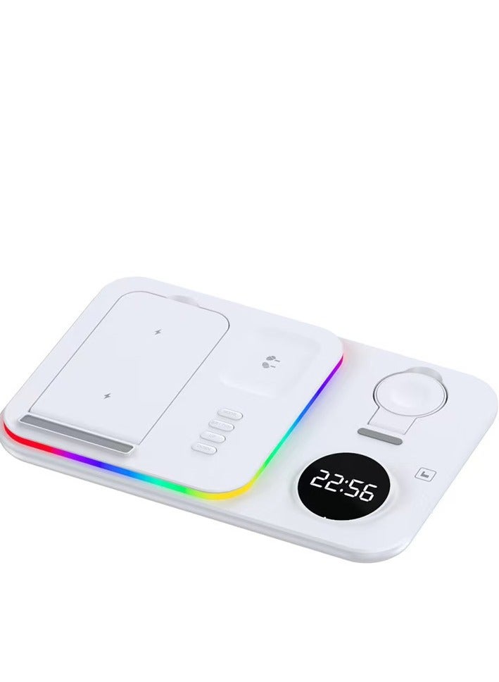 Wireless charger clock wireless charging 30W multifunctional wireless charging magnetic suction wireless charging (ivory white dazzling light model) - Image 1