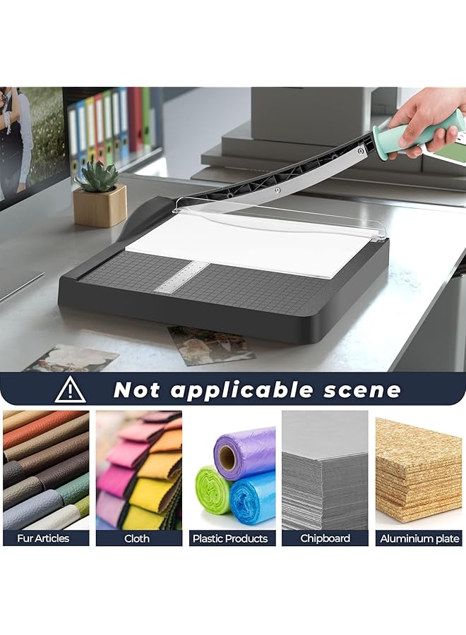 إيروريكس قاطع ورق بطول 12 بوصة، مقص ورق شبكي، مقصلة صور، مقصلة ورق شديدة التحمل، قواطع وقواطع للورق المقوى، أعمال ورقية، قطاعة ورق للمكتب والمنزل والمدرسة - Image 5