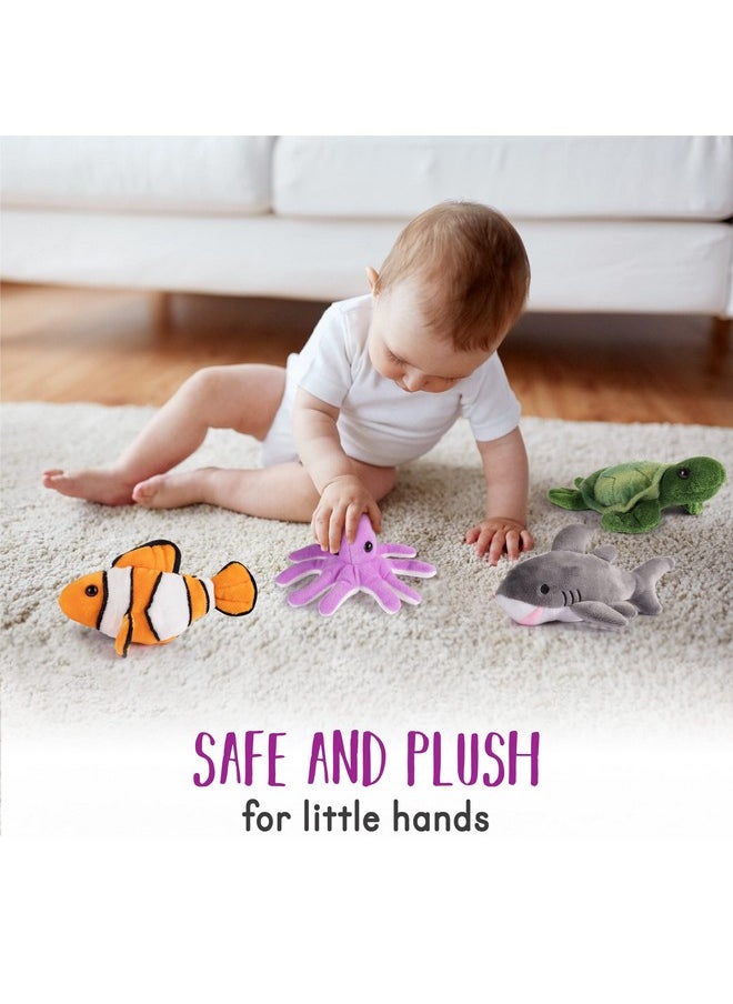 Plush Creations Plush Stuffed Ocean Animals Set | Sea Creatures Set of 4 | Octopus, Sea Turtle, Shark, & Clownfish | Baby Stuffed Animals  - Image 4