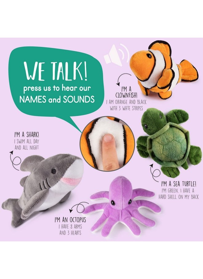Plush Creations Plush Stuffed Ocean Animals Set | Sea Creatures Set of 4 | Octopus, Sea Turtle, Shark, & Clownfish | Baby Stuffed Animals  - Image 2