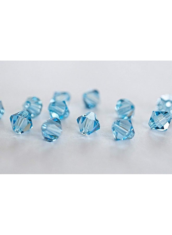 Preciosa 100Pcs Authentic Preciosa Faceted Bicone Crystal Beads 6Mm Aquamarine Blue Compatible With Swarovski For Jewelry Craft Making Preb610  - Image 3
