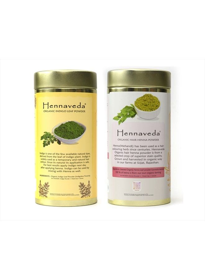 Hennaveda Hair Henna + Indigo,Natural Hair Colour Combo - Image 3