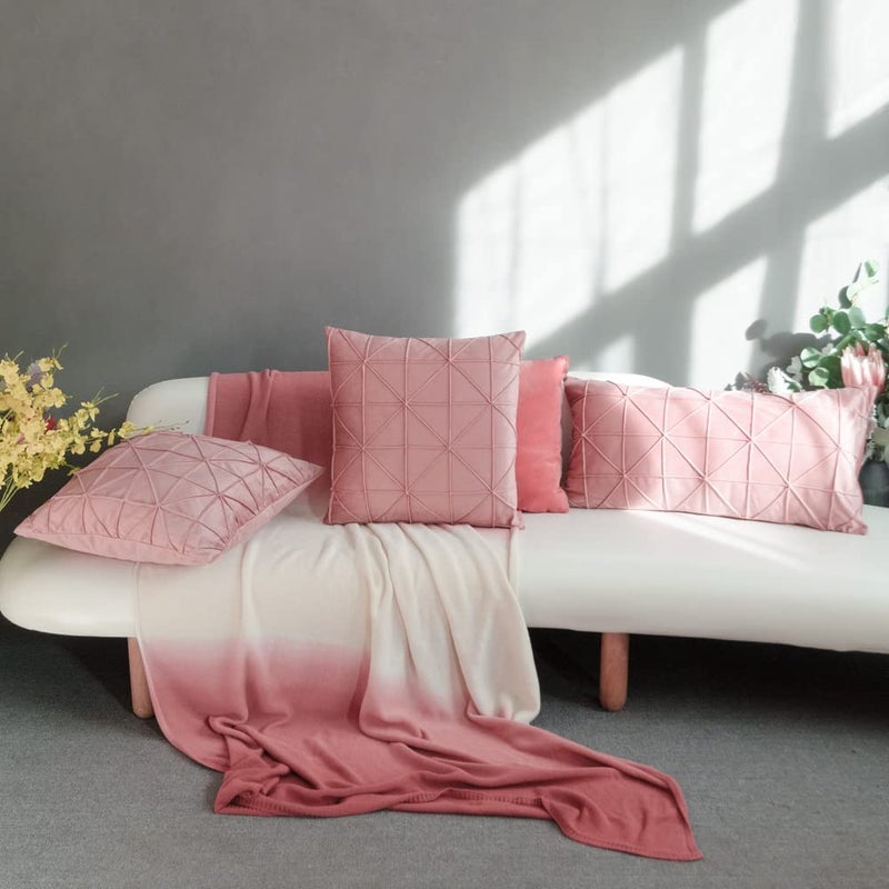 JWH Soft Velvet Throw Conval Covers Disrodative Engetric Eccent Case Cases Cushion for Bed Couch Chair Office 18x18 Blush Pink - Image 5