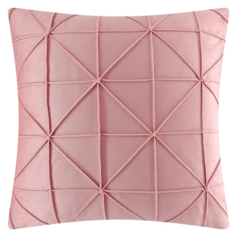 JWH Soft Velvet Throw Conval Covers Disrodative Engetric Eccent Case Cases Cushion for Bed Couch Chair Office 18x18 Blush Pink - Image 1
