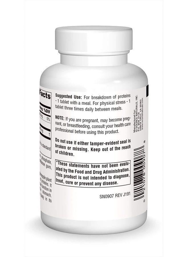 Source Naturals Bromelain 500mg Proteolytic Enzyme Supplement - 120 Tablets - Image 2