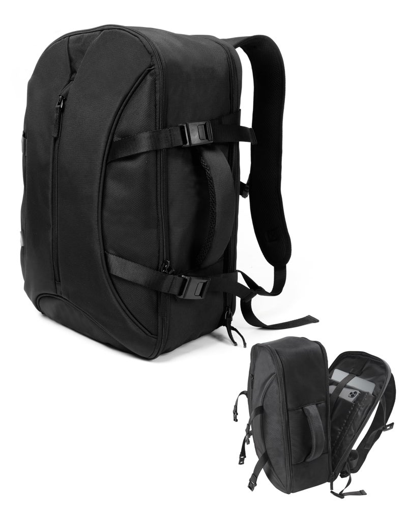 Moysoon TSA-Friendly Travel Backpack with Laptop Compartment, 30L Carry-On Backpack for Men & Women, 180Â° Lay-Flat Design, Waterproof & Durable 1000D Oxford, Fits 15.6" Laptop - Image 1