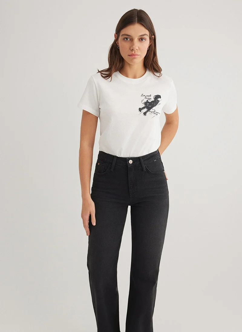 MAVI Cat Printed White T-Shirt