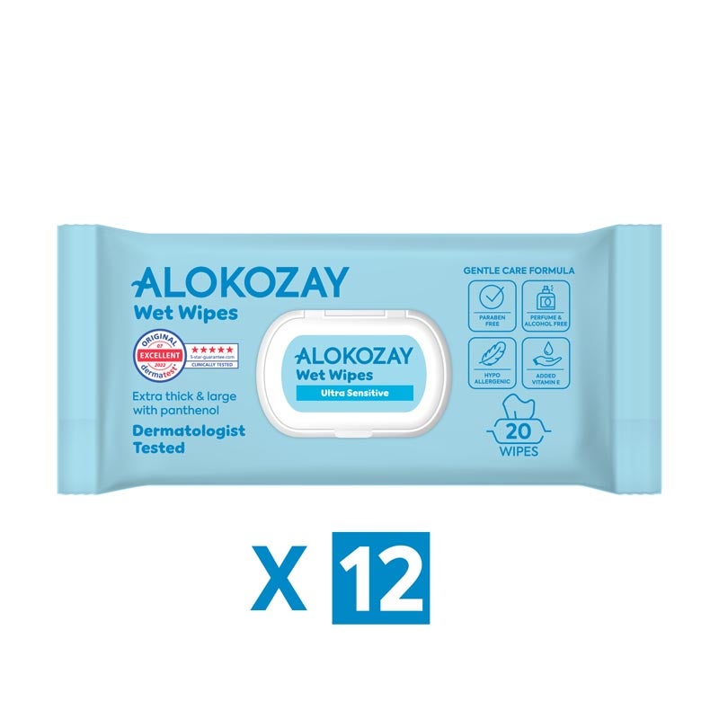 Alokozay Baby Wet Wipes Ultra-Sensitive Without Perfume 12 x 20 Wipes - Image 2