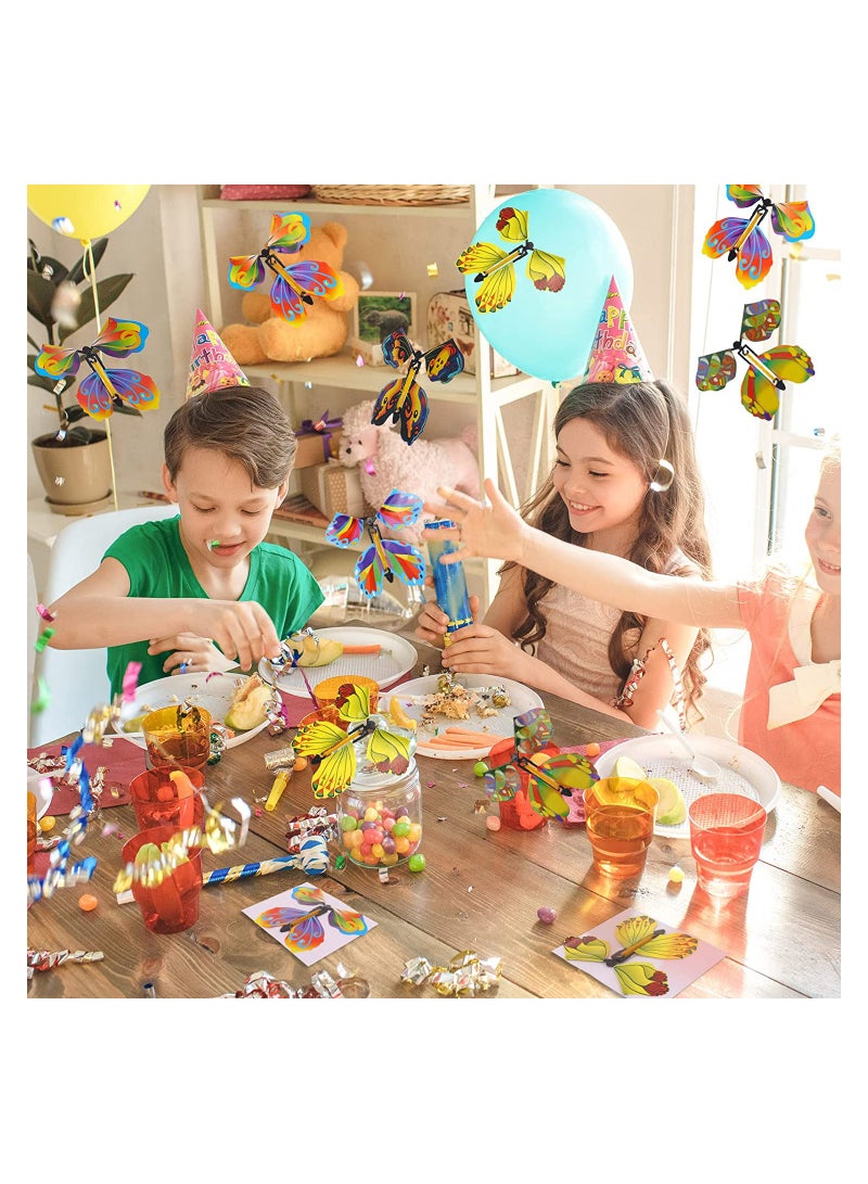 Excefore 20 PCS Flying Butterfly Toy, Magic Wind Up Flying Butterfly Surprise Box Wind Up Butterfly Surprise Toy for Wedding Birthday Party Book and Greeting Cards(5 Styles)  - Image 3