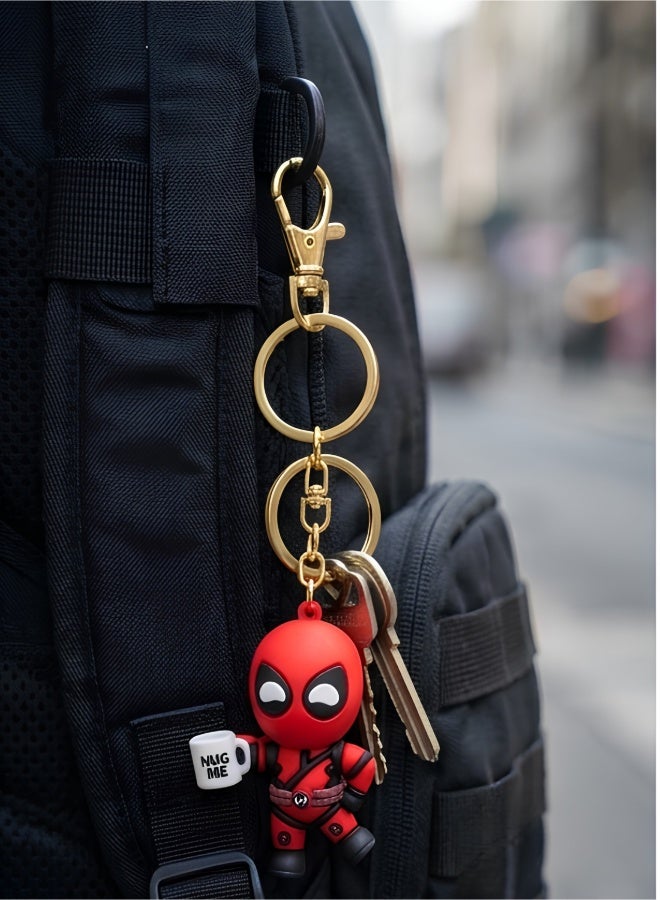 مارفل ميدالية مفاتيح "ديدبول" (Deadpool) من مارفل بتصميم ثلاثي الأبعاد، حلقة مفاتيح للأطفال، إكسسوار للحقائب، تعليقة لحقيبة الظهر، هدية ولعبة قابلة للاقتناء، تصاميم متنوعة. - Image 3