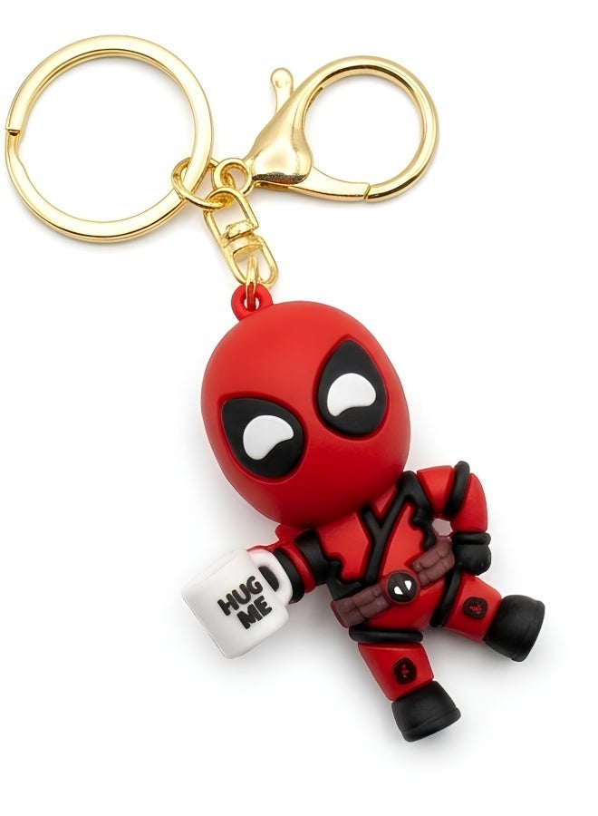 مارفل ميدالية مفاتيح "ديدبول" (Deadpool) من مارفل بتصميم ثلاثي الأبعاد، حلقة مفاتيح للأطفال، إكسسوار للحقائب، تعليقة لحقيبة الظهر، هدية ولعبة قابلة للاقتناء، تصاميم متنوعة. - Image 1