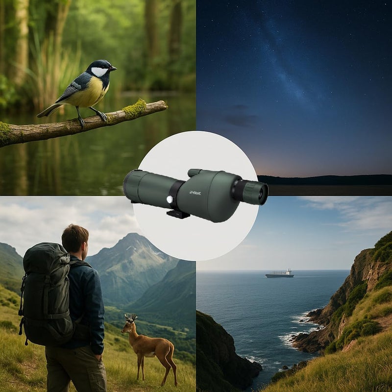 BARSKA 20-60x60mm Colorado Zoom Straight Spotting Scope Waterproof with Flip-Down Lens for Target Shooting Range Hunting Birding - Image 2