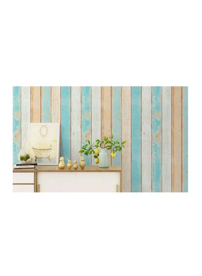 NIBEMINENT Qiangtie Stripe Patterned Wall Sticker Green/Beige/White 5x0.6cm - Image 1