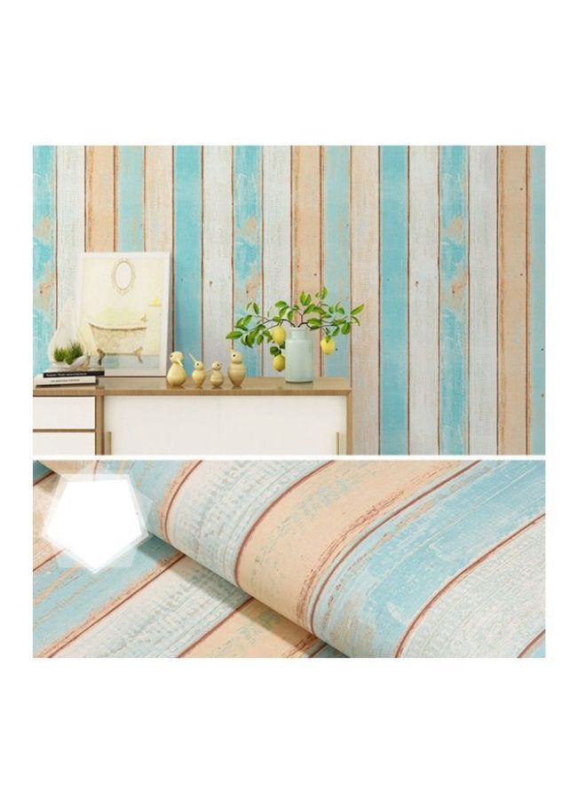 NIBEMINENT Qiangtie Stripe Patterned Wall Sticker Green/Beige/White 5x0.6cm - Image 2