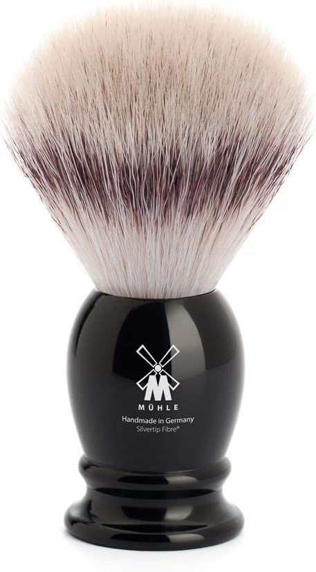 MHLE Classic Medium Black Silvertip Fibre Shaving Brush 31K256 - Image 1