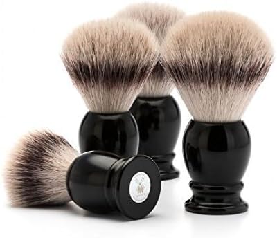 MHLE Classic Medium Black Silvertip Fibre Shaving Brush 31K256 - Image 2