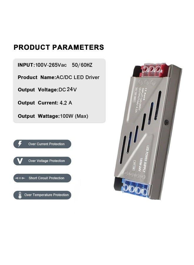 CMGTYYD. محول طاقة LED 100W 24V DC، محول AC 220V إلى 24V، محول جهد منخفض للإضاءة LED الداخلية، آمن وفعال، تصميم مدمج - Image 3