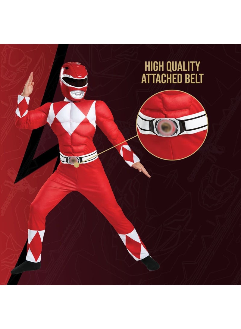 Halamodo Red Rangers Dinosaur Force Cosplay Costume, Power Rangers - White Tiger Bodysuit ,Children's Role-Play Clothing ,Suitable For Children's Birthday, Stage Performances, Theme Parties, Talent Shows And Other Occasions ,For Ages 3-10 Kids - Image 4