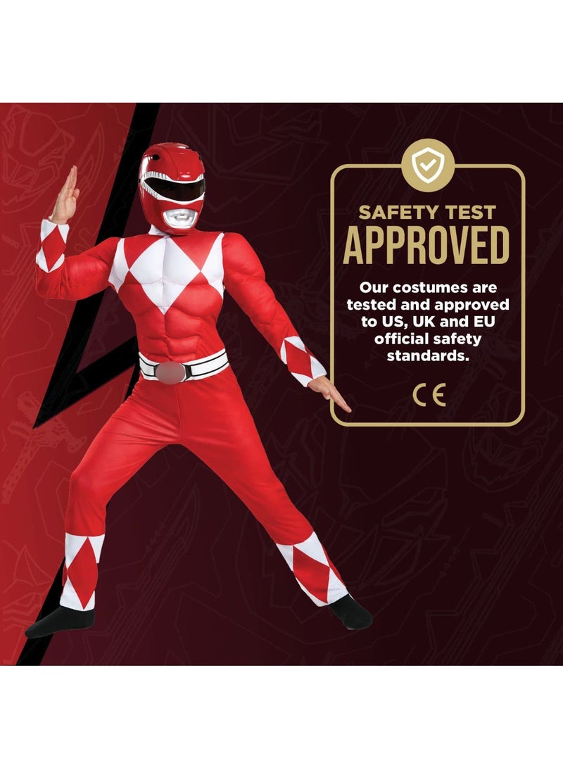 Halamodo Red Rangers Dinosaur Force Cosplay Costume, Power Rangers - White Tiger Bodysuit ,Children's Role-Play Clothing ,Suitable For Children's Birthday, Stage Performances, Theme Parties, Talent Shows And Other Occasions ,For Ages 3-10 Kids - Image 5