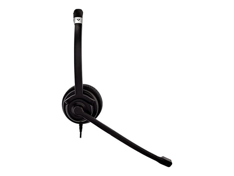 V7 Deluxe Mono Headset, Boom Mic, Adjustable Headband for PC, Mac, Laptop Computer, Chromebook, Black, 3.5mm Connector - Image 3