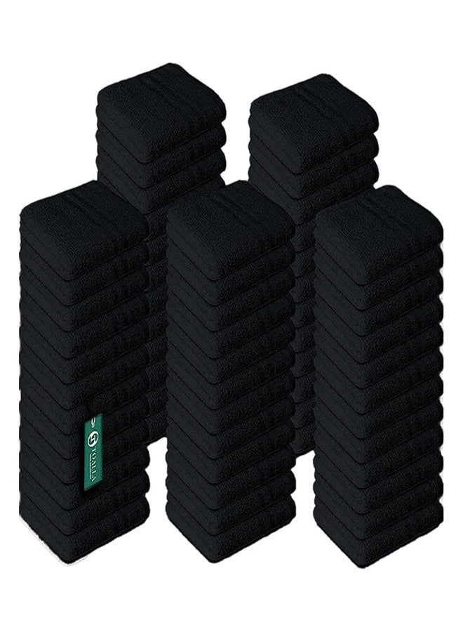 TOALLA 100% Cotton Washcloths - 60 Pack|400 GSM|Soft Face & Body Washcloths|Highly Absorbent|12 x 12 in|Black - Image 1