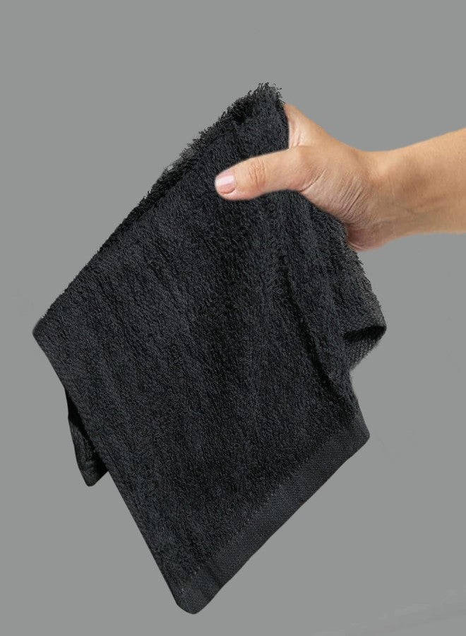 TOALLA 100% Cotton Washcloths - 60 Pack|400 GSM|Soft Face & Body Washcloths|Highly Absorbent|12 x 12 in|Black - Image 3