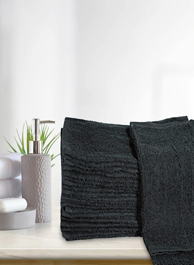 TOALLA 100% Cotton Washcloths - 60 Pack|400 GSM|Soft Face & Body Washcloths|Highly Absorbent|12 x 12 in|Black - Image 2