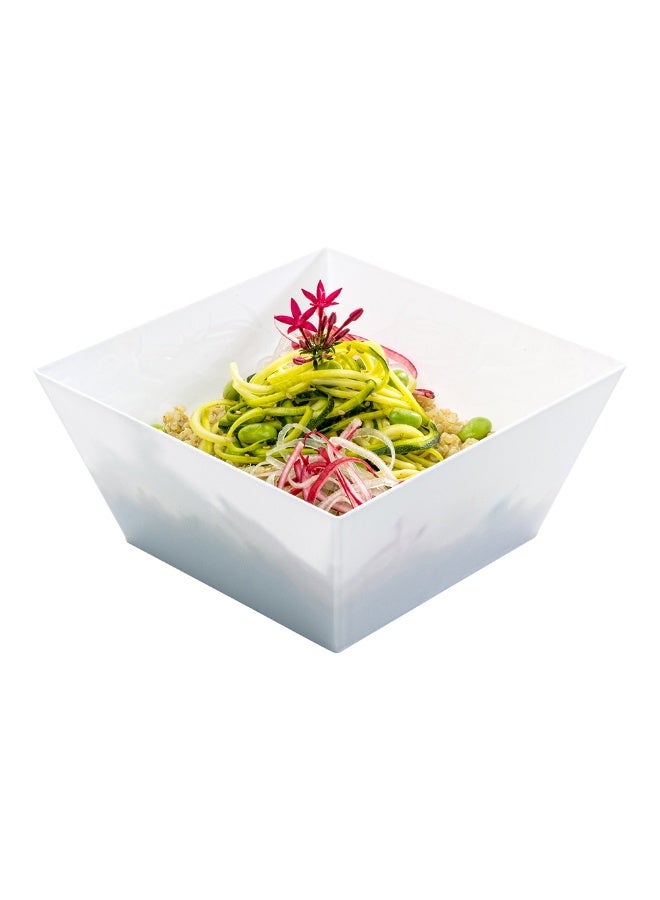 Restaurantware أوعية بلاستيكية مربعة سعة 18 أونصة، 25 وعاء بلاستيكي مربع متوسط - قابلة لإعادة التدوير، مقاومة للكسر، أوعية بلاستيكية مربعة بيضاء قابلة للاستخدام مرة واحدة، متينة، للحفلات أو فعاليات تقديم الطعام - Image 2