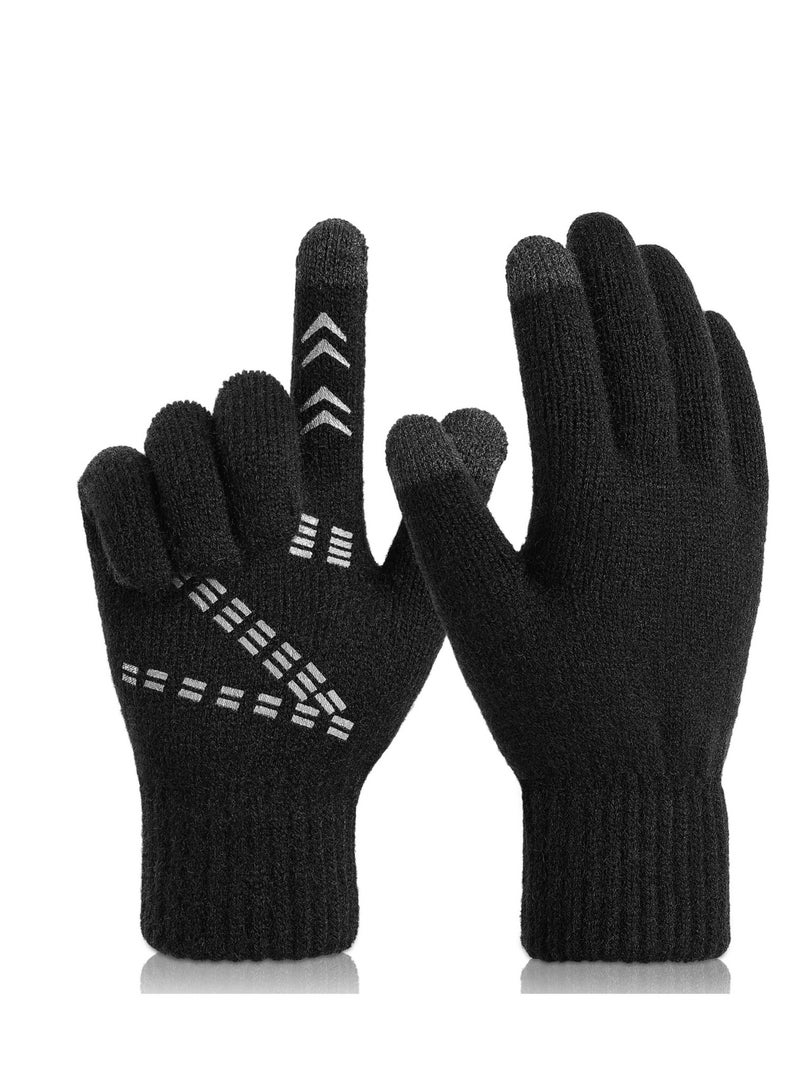Winter Gloves for Men and Women, Thermal Gloves with Touch Screen Finger, Windproof Warm Glove for Cold Weather, for Driving, Running, Cycling, Hiking  - Image 1