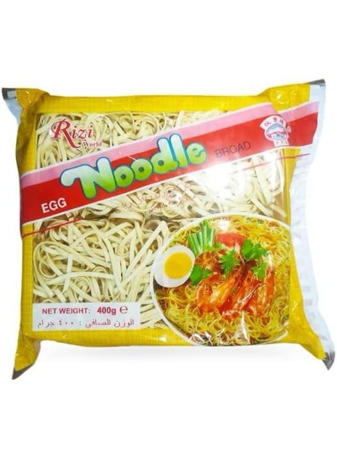 Rizi World Egg Noodles Broad Cut 400g - Image 1