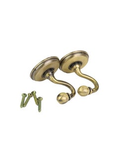 The Bros 2pcs Vintage Alloy Pommel Curtain Holdbacks Tieback Hooks Door Wall Hat Coat Hangers (Bronze)  - Image 5
