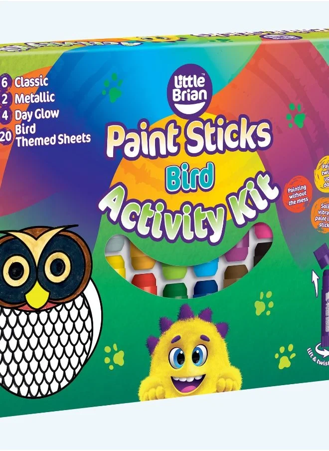 Little Brian Little Brian Paint Sticks A4 Activity Kit | Mess-Free, Quick-Drying, Twist-Up Solid Paint for Kids’ Creative Fun & Art Projects