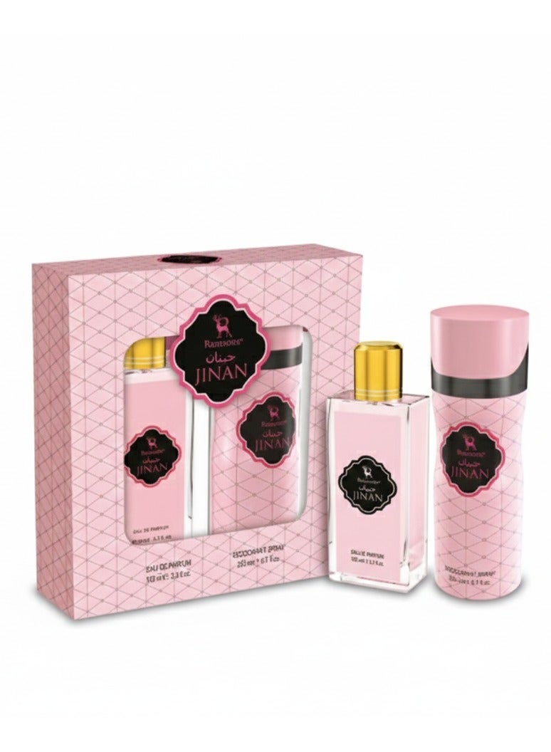 Ramsons Jinan Gift Set – Eau de Parfum 100ml + Deodorant 200ml – Long-Lasting Fragrance for Women