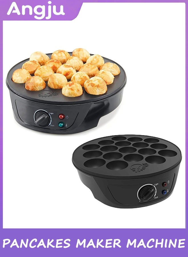 انججو آلة صانع الفطائر غير اللاصقة, الكهربائية Poffertjes Pan مع التحكم في البراونينج, صغير Ebelskiver Aebleskiver Pan, صانع الفطائر الهولندي,14 فتحات - Image 1