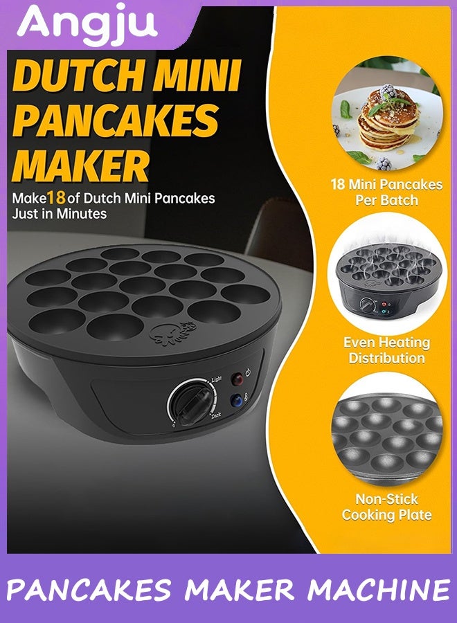 انججو آلة صانع الفطائر غير اللاصقة, الكهربائية Poffertjes Pan مع التحكم في البراونينج, صغير Ebelskiver Aebleskiver Pan, صانع الفطائر الهولندي,14 فتحات - Image 4