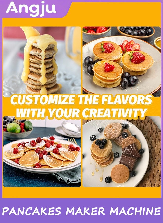 انججو آلة صانع الفطائر غير اللاصقة, الكهربائية Poffertjes Pan مع التحكم في البراونينج, صغير Ebelskiver Aebleskiver Pan, صانع الفطائر الهولندي,14 فتحات - Image 5