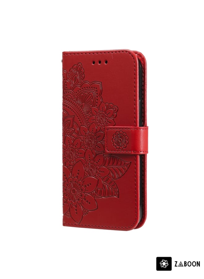 Zaboon Protective Case Cover For Infinix Note 11 Pro/Note 11s 7-petal Flowers Embossing Pattern Horizontal Flip Leather Case - Image 2