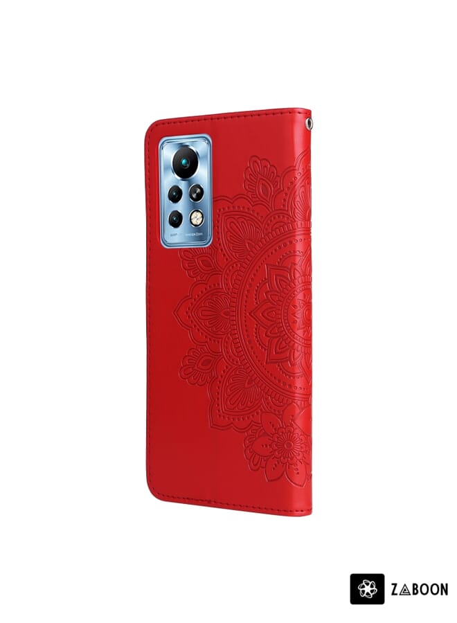 Zaboon Protective Case Cover For Infinix Note 11 Pro/Note 11s 7-petal Flowers Embossing Pattern Horizontal Flip Leather Case - Image 3