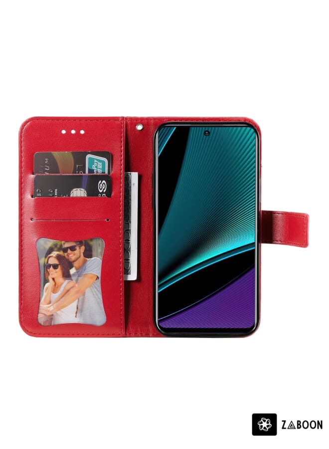 Zaboon Protective Case Cover For Infinix Note 11 Pro/Note 11s 7-petal Flowers Embossing Pattern Horizontal Flip Leather Case - Image 4