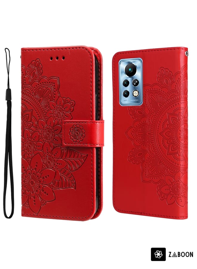 Zaboon Protective Case Cover For Infinix Note 11 Pro/Note 11s 7-petal Flowers Embossing Pattern Horizontal Flip Leather Case - Image 1