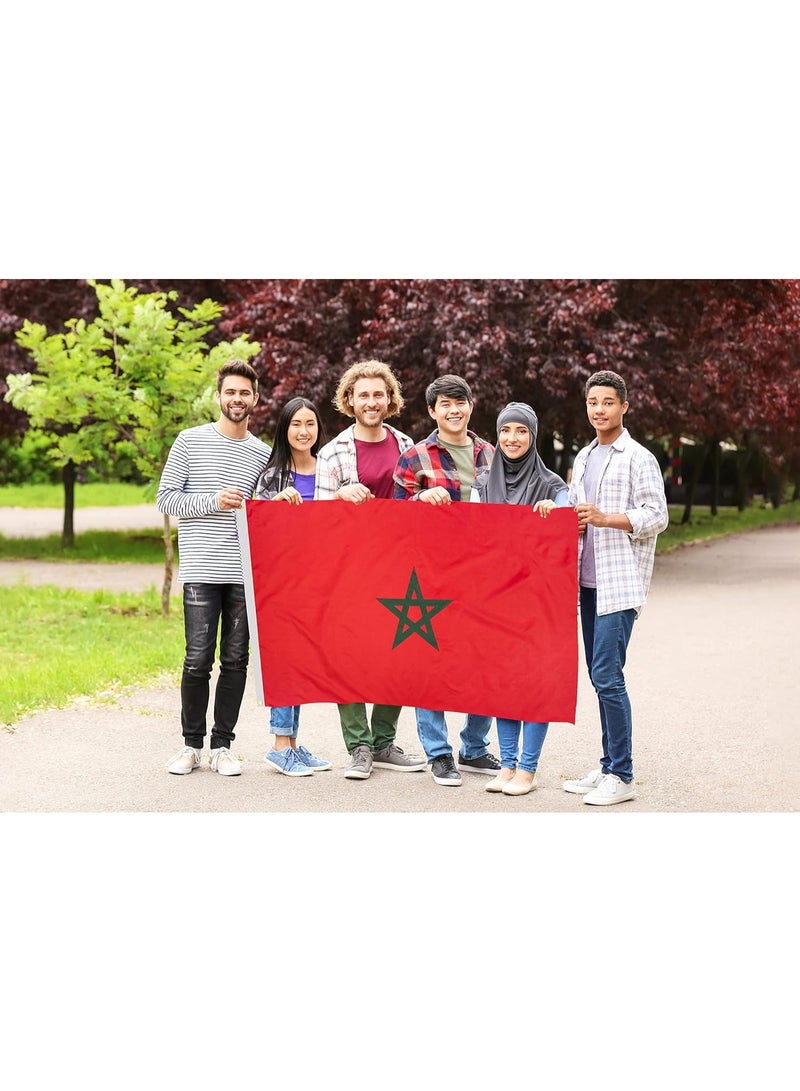 اي ار اس علم المغرب من ARS - ساتان 210D شديد التحمل، علم وطني مغربي من البوليستر ذو وجه واحد، مناسب للاستخدام الخارجي والداخلي، مقاوم للبهتان، مناسب ليوم الرياضة، ويوم العلم، وللاستخدام المنزلي - متوفر بمقاسات مختلفة - Image 5
