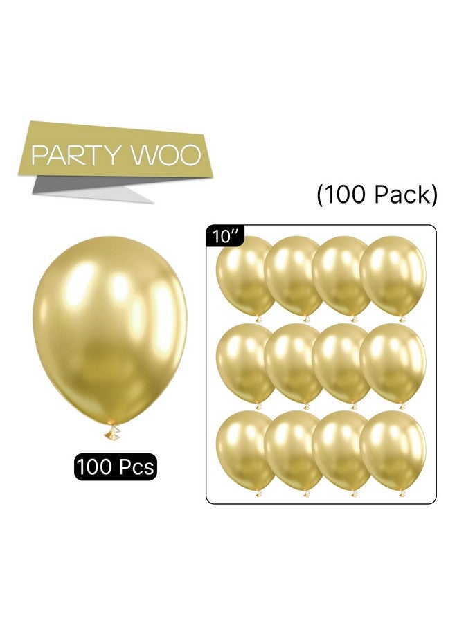 PartyWoo Metallic Light Gold Balloons 100 pcs 10 Inch Gold Balloons for Birthday Graduation Boys Baby Shower New Year Gender Reveal Anniversary Bridal Shower Engagement Party Decorations Gold-G129 - Image 5