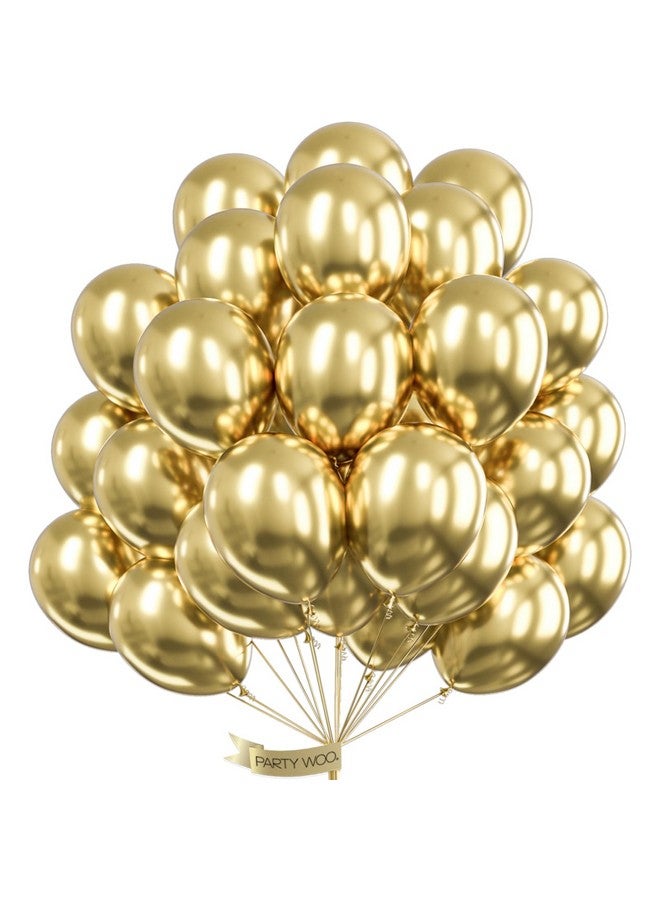 PartyWoo Metallic Light Gold Balloons 100 pcs 10 Inch Gold Balloons for Birthday Graduation Boys Baby Shower New Year Gender Reveal Anniversary Bridal Shower Engagement Party Decorations Gold-G129 - Image 1