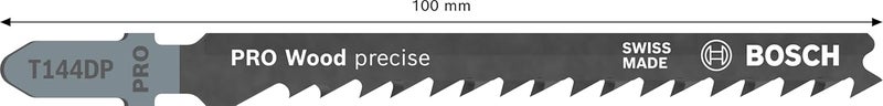 BOSCH Professional Jigsaw Blades T144Dp, Blade Length 100Mm,Suitable For Ground Softwood, Chipboard, Wood Core Ply, Fibre Boards(5-50 Mm), Doors, Kitchen Worktops(<50 Mm),Pack Of 5 - Image 2