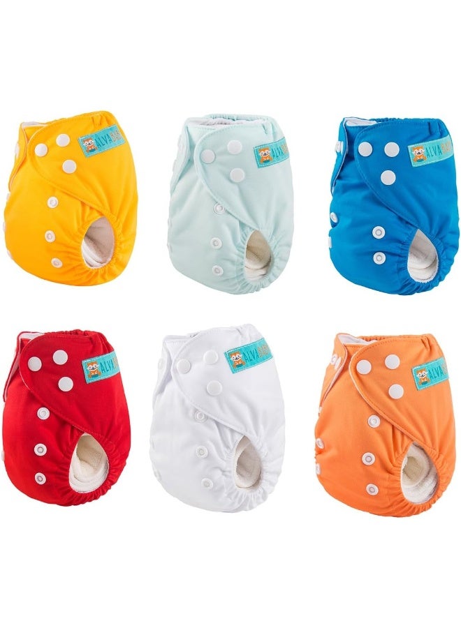 ALVABABY Newborn Cloth Diapers Pocket for Less Than 12pounds Cloth Diaper Nappy 6pcs + 12 Inserts - Image 2