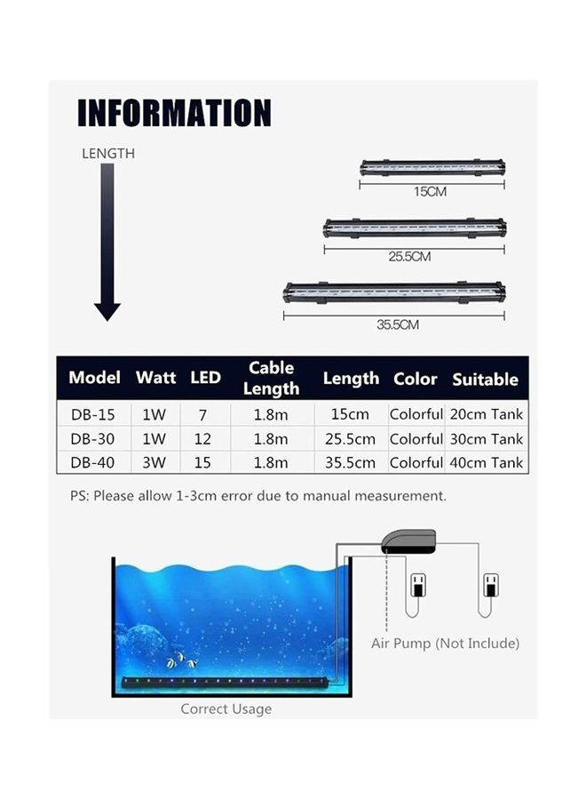 نيبمينينت ضوء LED لحوض الأسماك متعدد الألوان 25سم - Image 2